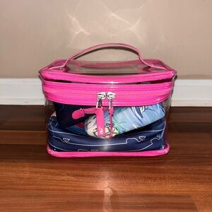Vineyard Vines Pink Trim Clear Cosmetic Pouch